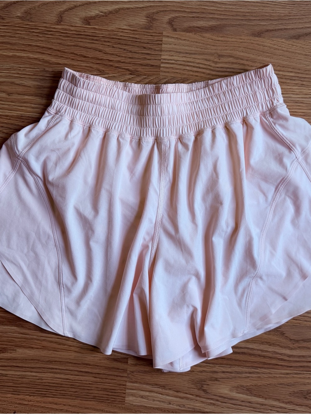 lululemon athletica Light Pink Smocked-Waist Athletic Shorts